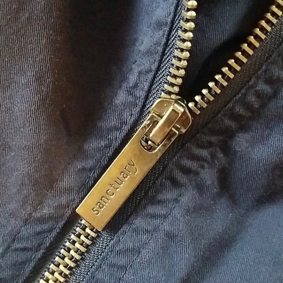 Sanctuary Moto Tencel Vest Navy Blue Medium - Picture 5 of 7